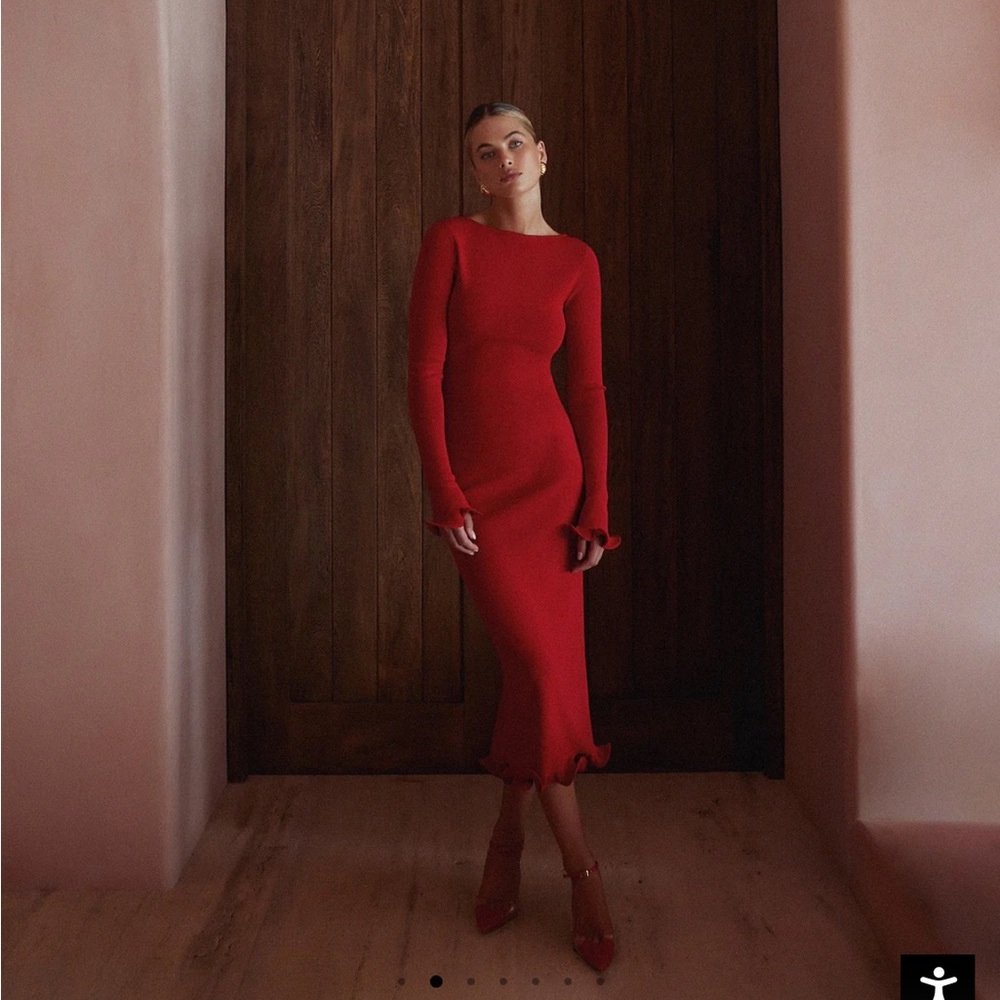 Same Ruffle Hem Midi Dress